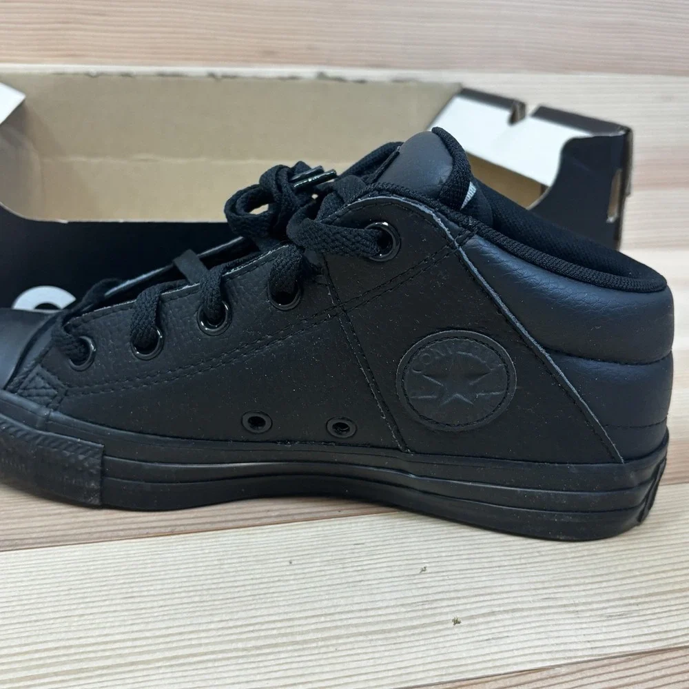 Converse Kids All-Black Mid-Top Sneakers